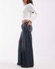 Hollister Hollister ultra low rise baggy fit jeans with adjustable detail in dark blue wash - 3