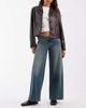 Hollister Hollister ultra low rise baggy fit jeans with embroidery detail in dark blue wash - 1