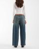 Hollister Hollister ultra low rise baggy fit jeans with embroidery detail in dark blue wash - 2