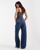 Hollister Hollister ultra low rise baggy jeans in mid blue - 3