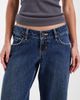 Hollister Hollister ultra low rise baggy jeans in mid blue - 4