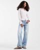 Hollister Hollister y2k long sleeve shirt with cinched waist in pink pinstripes-White - 3