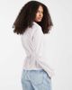 Hollister Hollister y2k long sleeve shirt with cinched waist in pink pinstripes-White - 4