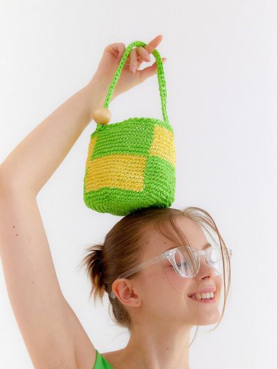 HOLLY LOVES LOVE Cube bag_Yellow green