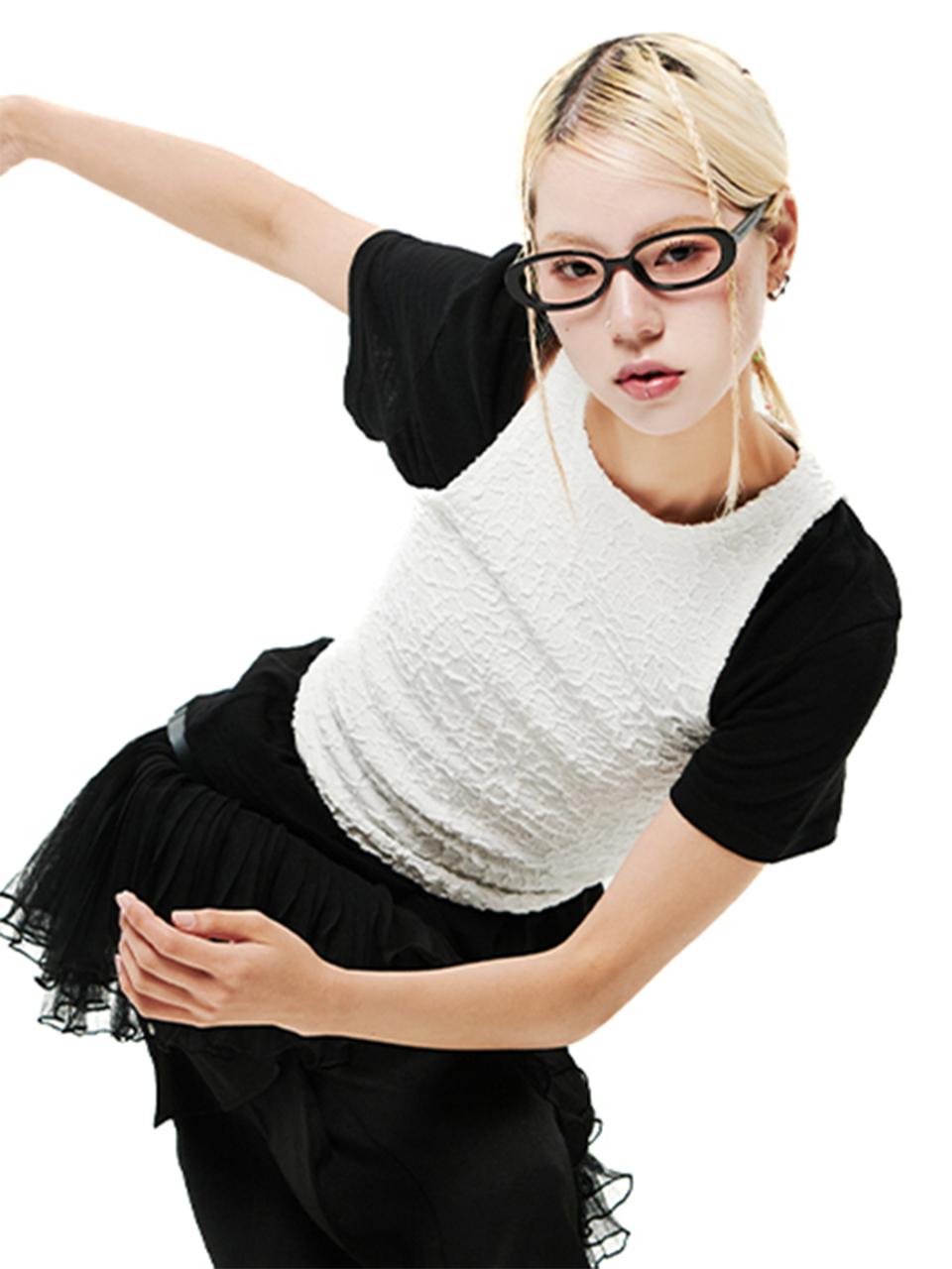 HOLY NUMBER 7 Essential Dancer Crop Tank Top [White]