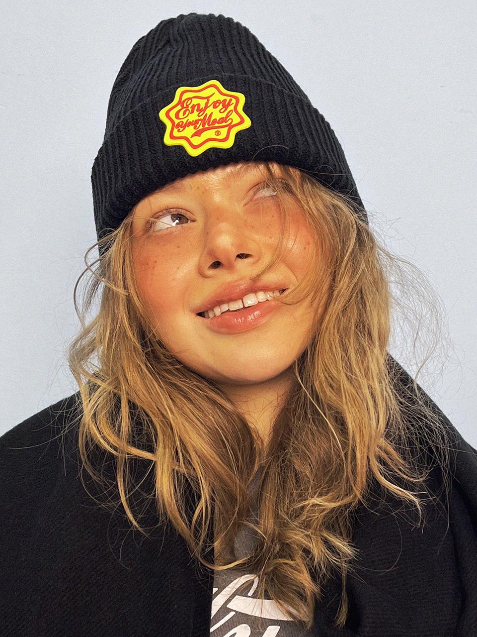 HOLY NUMBER 7 HOLY ENJOY YOUR MEAL BEANIE [BLACK]