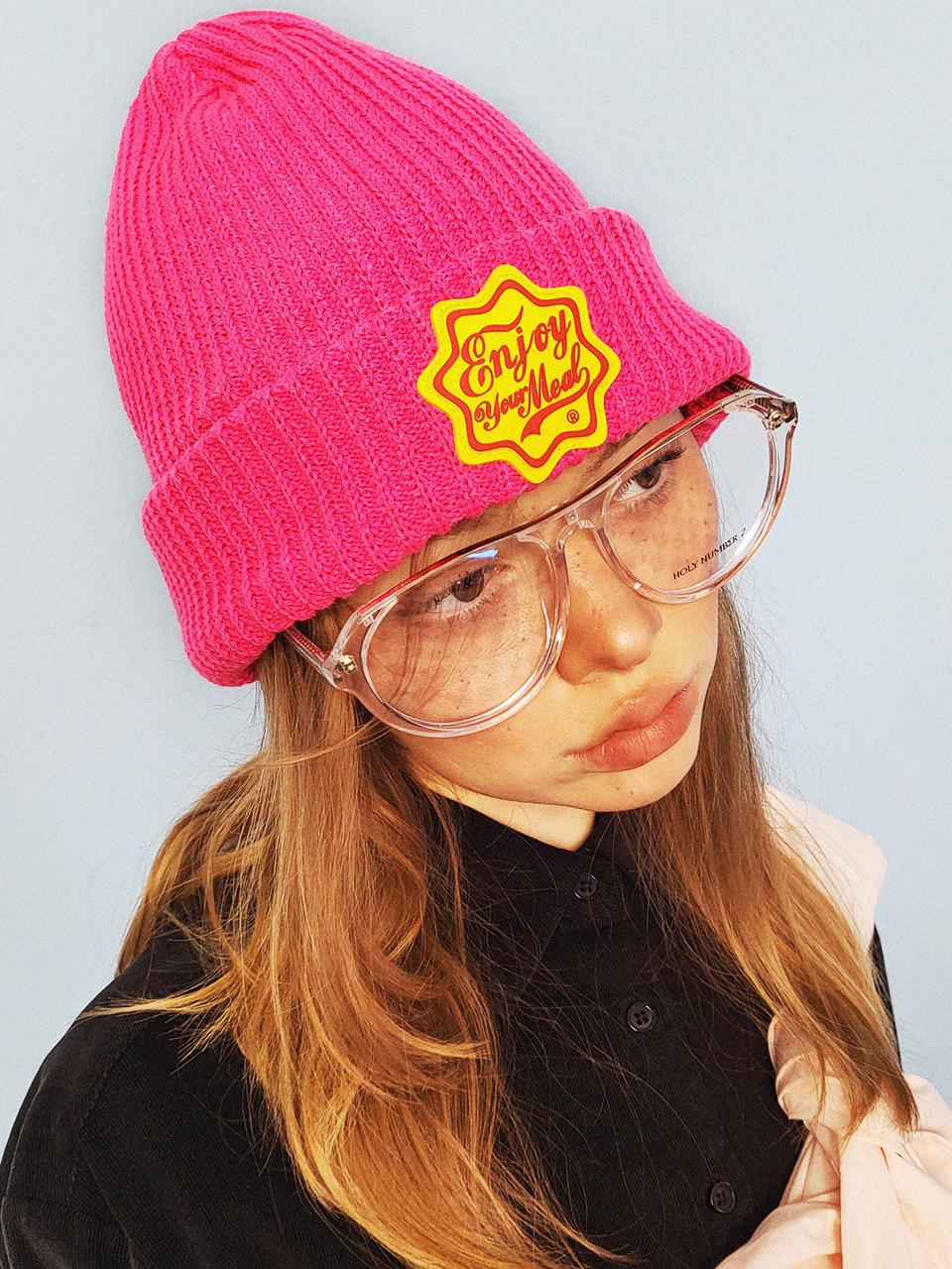 HOLY NUMBER 7 HOLY ENJOY YOUR MEAL BEANIE [PINK]