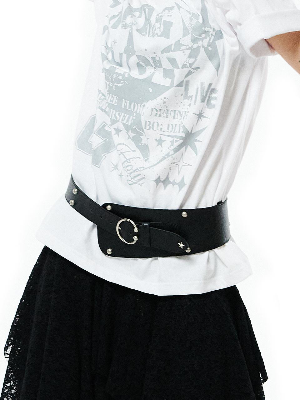HOLY NUMBER 7 HOLY STAR EMBLEM WIDE BELT [BLACK]