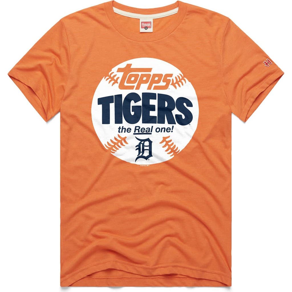 Homage Men's Homage Orange Detroit Tigers MLB x Topps Baseball The Real One Tri-Blend T-Shirt 