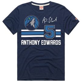 Homage Unisex Homage Anthony Edwards Navy Minnesota Timberwolves Jersey Remix Tri-Blend T-Shirt 