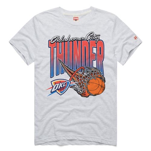 Homage Unisex Homage Ash Oklahoma City Thunder On Fire Tri-Blend T-Shirt 