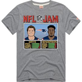 Homage Unisex Homage Drake Maye & TreVeyon Henderson Gray New England Patriots NFL Jam Tri-Blend T-Shirt 