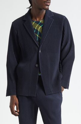 Homme Plissé Issey Miyake Homme Plissé Issey Miyake Basics Pleated Single Breasted Blazer