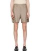 HOMME PLISSÉ ISSEY MIYAKE HOMME PLISSÉ ISSEY MIYAKE Beige & Red Stripe Jersey Shorts - 1