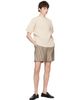 HOMME PLISSÉ ISSEY MIYAKE HOMME PLISSÉ ISSEY MIYAKE Beige & Red Stripe Jersey Shorts - 4