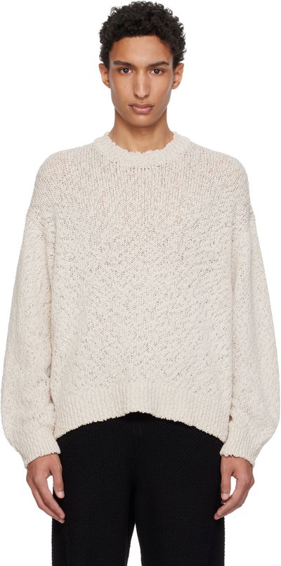 HOMME PLISSÉ ISSEY MIYAKE HOMME PLISSÉ ISSEY MIYAKE Beige Risotto Knit Sweater