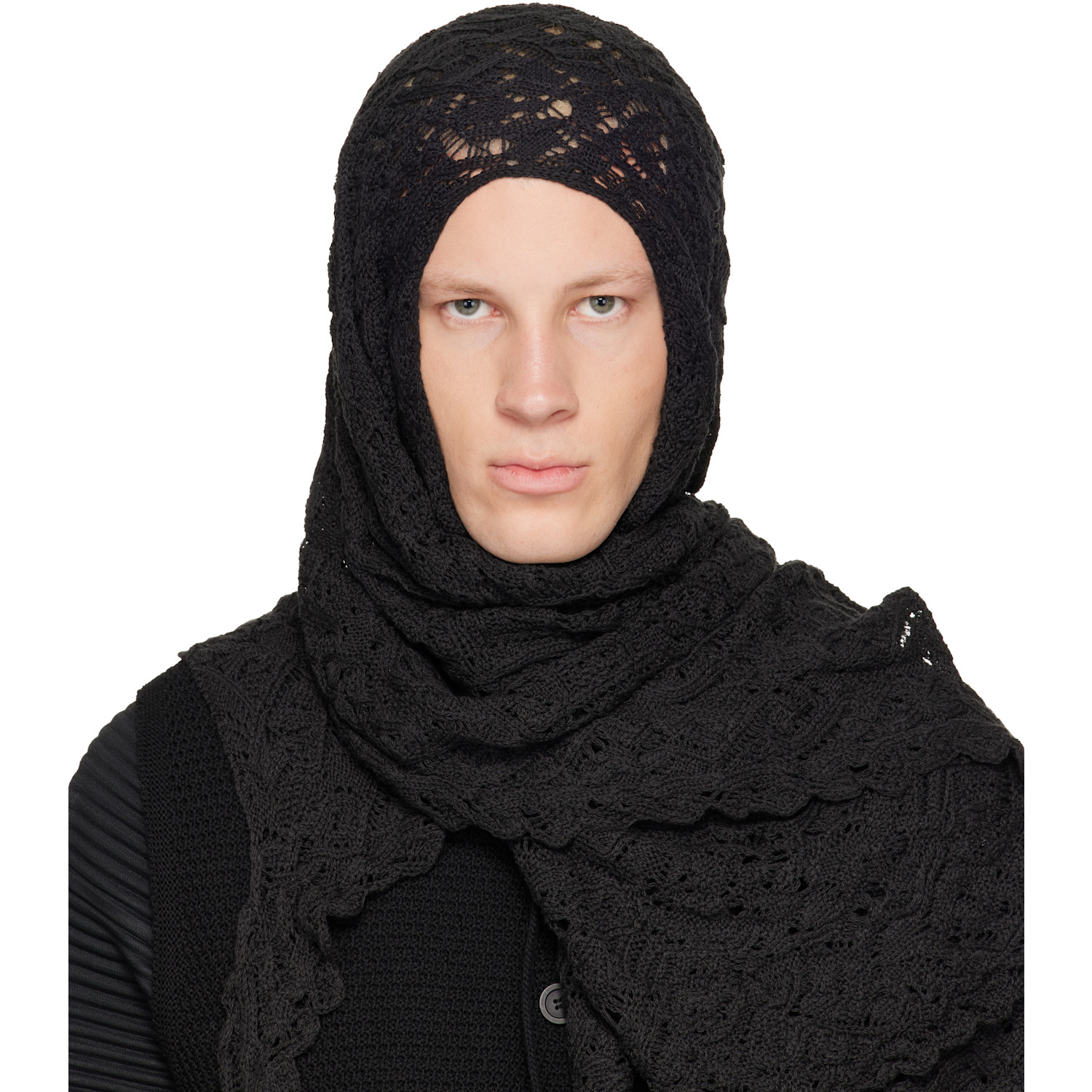 HOMME PLISSÉ ISSEY MIYAKE - Black Branches & Leaves May Scarf
