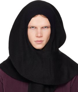 HOMME PLISSÉ ISSEY MIYAKE HOMME PLISSÉ ISSEY MIYAKE Black Cashmere Winter Gear Scarf