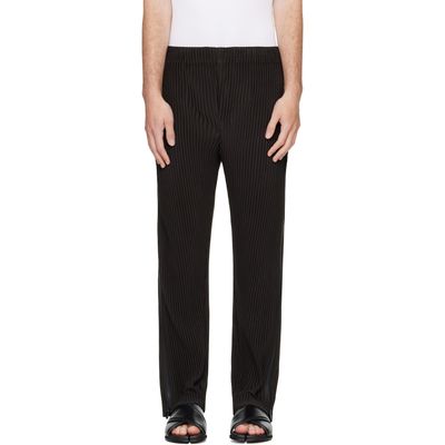 HOMME PLISSÉ ISSEY MIYAKE HOMME PLISSÉ ISSEY MIYAKE Black Multi-Fastened Trousers