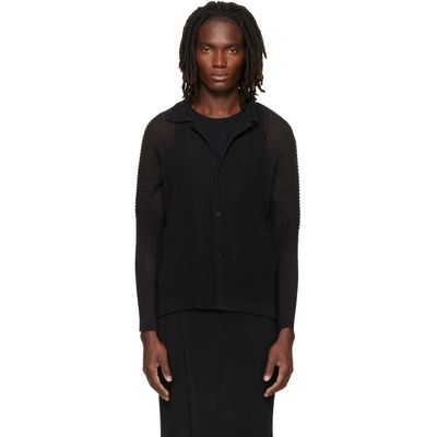 HOMME PLISSÉ ISSEY MIYAKE HOMME PLISSÉ ISSEY MIYAKE Black Rustic Mesh Shirt