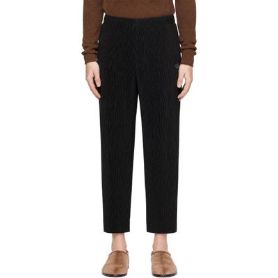 HOMME PLISSÉ ISSEY MIYAKE HOMME PLISSÉ ISSEY MIYAKE Black September Slash Trousers