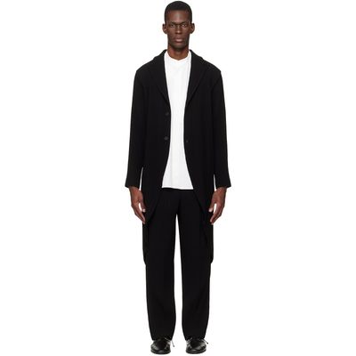 HOMME PLISSÉ ISSEY MIYAKE HOMME PLISSÉ ISSEY MIYAKE Black Tuxedo Pleats Coat