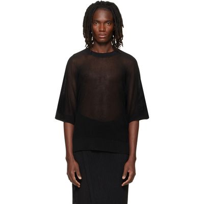 HOMME PLISSÉ ISSEY MIYAKE HOMME PLISSÉ ISSEY MIYAKE Black Washi Framework-T T-shirt