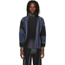 HOMME PLISSÉ ISSEY MIYAKE HOMME PLISSÉ ISSEY MIYAKE Blue & Black Blend Of Lights T-shirt