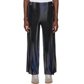 HOMME PLISSÉ ISSEY MIYAKE HOMME PLISSÉ ISSEY MIYAKE Blue & Black Blend Of Lights Trousers