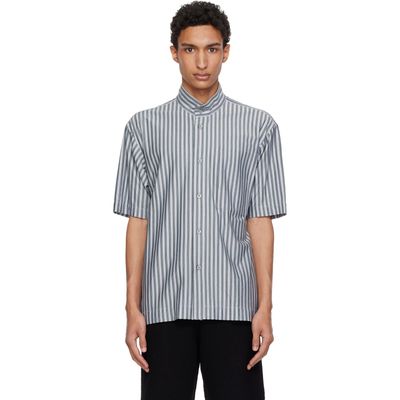 HOMME PLISSÉ ISSEY MIYAKE HOMME PLISSÉ ISSEY MIYAKE Blue Stripe Jersey Shirt