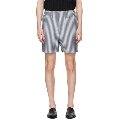 HOMME PLISSÉ ISSEY MIYAKE HOMME PLISSÉ ISSEY MIYAKE Blue Stripe Jersey Shorts