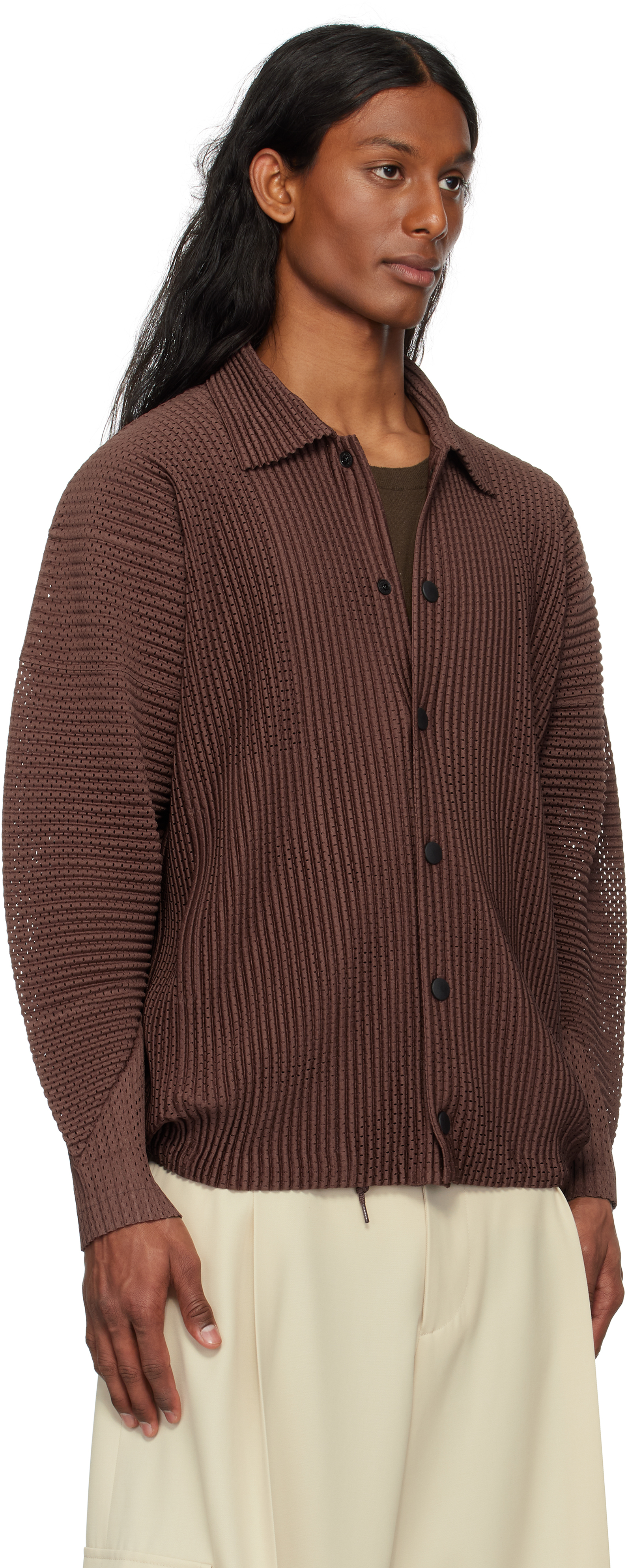 HOMME PLISSÉ ISSEY MIYAKE - Brown Outer Mesh Jacket