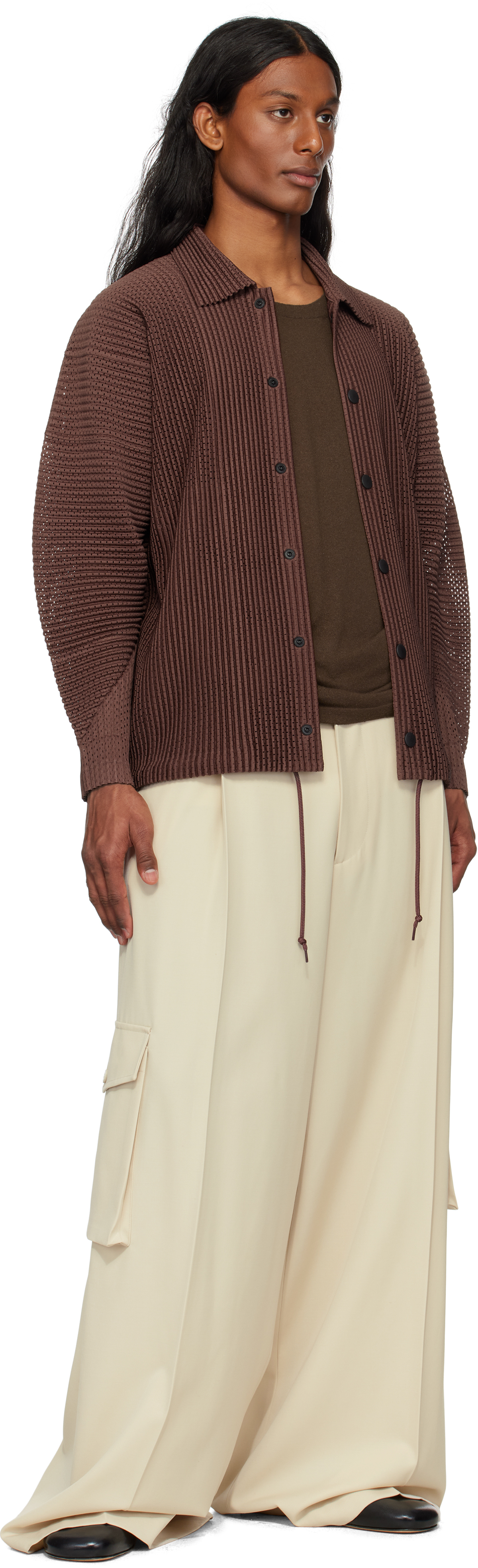 HOMME PLISSÉ ISSEY MIYAKE - Brown Outer Mesh Jacket