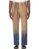 HOMME PLISSÉ ISSEY MIYAKE HOMME PLISSÉ ISSEY MIYAKE Brown Paint Brush Close-Up Trousers - 1