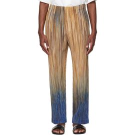 HOMME PLISSÉ ISSEY MIYAKE HOMME PLISSÉ ISSEY MIYAKE Brown Paint Brush Close-Up Trousers