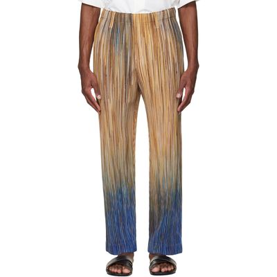 HOMME PLISSÉ ISSEY MIYAKE HOMME PLISSÉ ISSEY MIYAKE Brown Paint Brush Close-Up Trousers