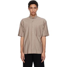 HOMME PLISSÉ ISSEY MIYAKE HOMME PLISSÉ ISSEY MIYAKE Brown Stripe Jersey Shirt
