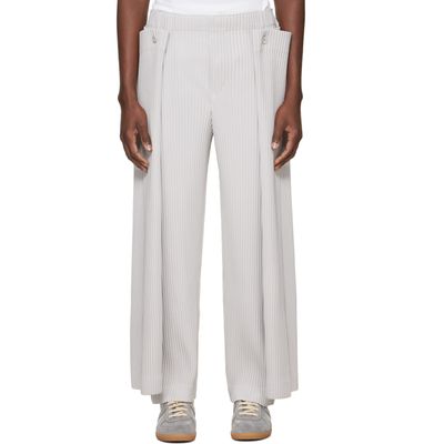 HOMME PLISSÉ ISSEY MIYAKE HOMME PLISSÉ ISSEY MIYAKE Gray Motion Blur Trousers