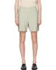 HOMME PLISSÉ ISSEY MIYAKE HOMME PLISSÉ ISSEY MIYAKE Green & Beige Stripe Jersey Shorts - 1