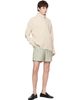 HOMME PLISSÉ ISSEY MIYAKE HOMME PLISSÉ ISSEY MIYAKE Green & Beige Stripe Jersey Shorts - 4