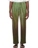 HOMME PLISSÉ ISSEY MIYAKE HOMME PLISSÉ ISSEY MIYAKE Green Paint Brush Close-Up Trousers - 1