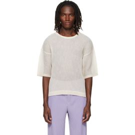 HOMME PLISSÉ ISSEY MIYAKE HOMME PLISSÉ ISSEY MIYAKE Off-White Rustic Mesh T-shirt