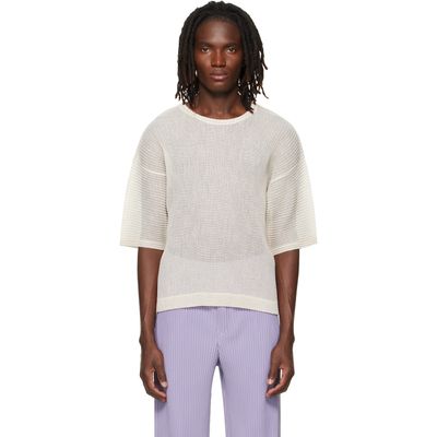 HOMME PLISSÉ ISSEY MIYAKE HOMME PLISSÉ ISSEY MIYAKE Off-White Rustic Mesh T-shirt