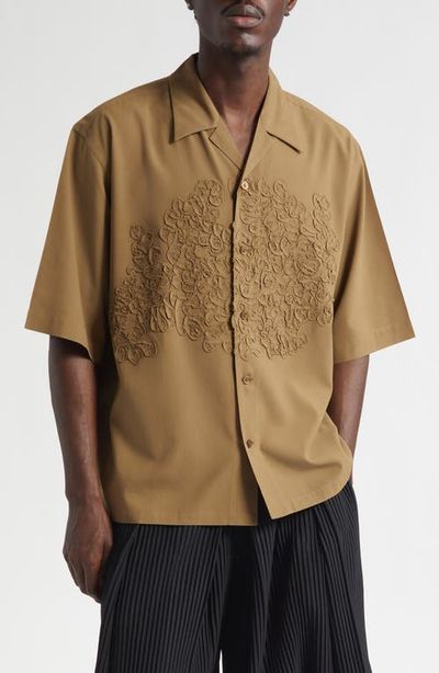 Homme Plissé Issey Miyake Homme Plissé Issey Miyake Pressed Embroidery Camp Shirt