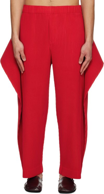 HOMME PLISSÉ ISSEY MIYAKE HOMME PLISSÉ ISSEY MIYAKE Red Cover And Fold Trousers