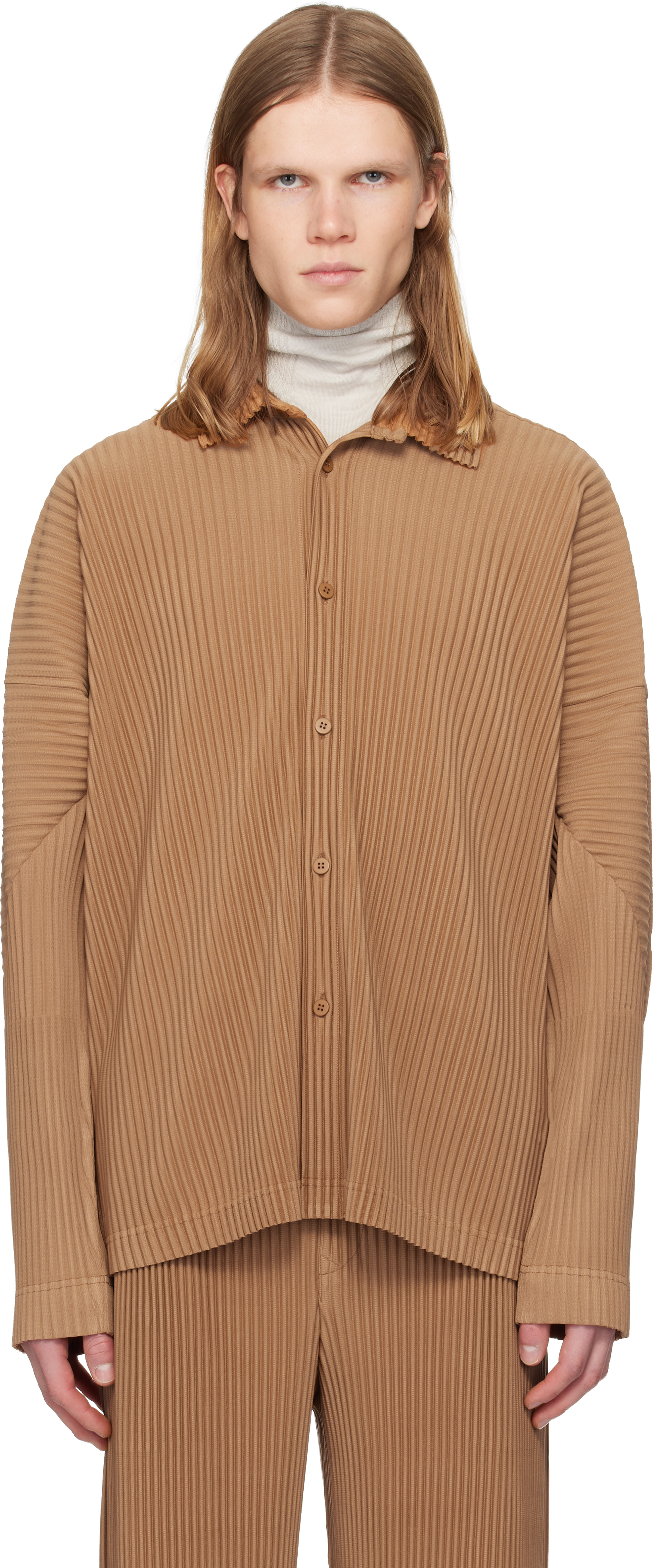 HOMME PLISSÉ ISSEY MIYAKE - Tan Monthly Colors October Shirt