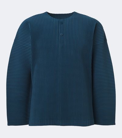 Homme Plisse Issey Miyake Homme Plissé Issey Miyake Monthly Colors: September pleated Henley shirt