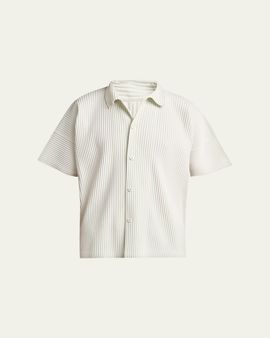Homme Plisse Issey Miyake Men's Monthly Colors July Pleated Short-Sleeve Shirt