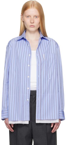 HommeGirls HommeGirls Blue Shirt Minidress