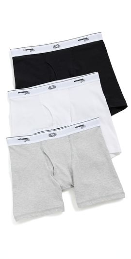 HOMMEGIRLS HOMMEGIRLS Homme Girls X Fruit of the Loom Boxer Briefs 3-Pack Black/Heather Grey/White